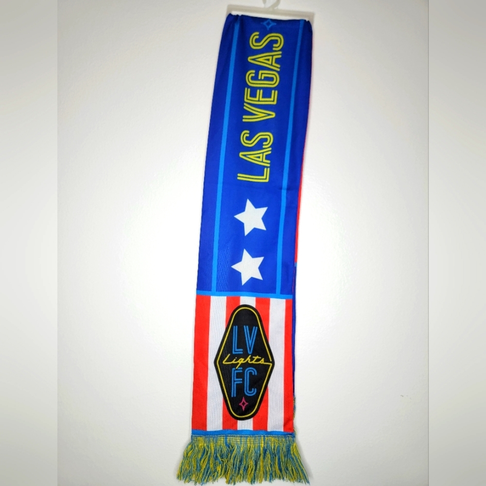 Las Vegas LV Lights Soccer Scarf Shawl Blue Red 4th of July Independence day USA